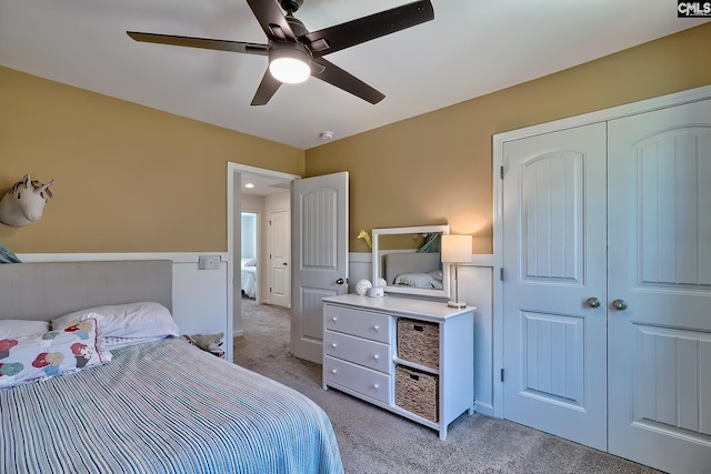 165 Wahoo Cir, Irmo, SC 29063 - bedroom featuring carpet floors, a ceiling fan, and a closet