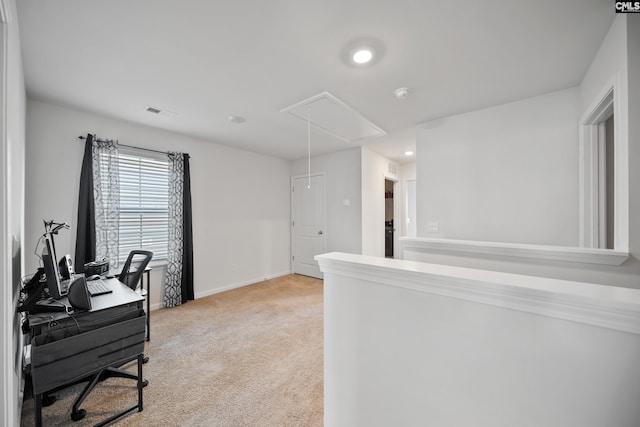 2109 Elmridge Rd, Columbia, SC 29209 - office space with attic access, light colored carpet, baseboards, and recessed lighting