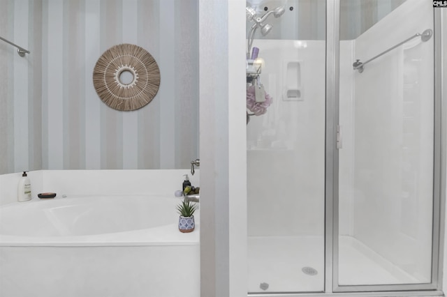 1320 Pulaski St Unit B207, Columbia, SC 29201 - bathroom featuring a stall shower and wallpapered walls