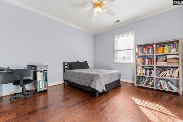 412 White Birch Cir, Columbia, SC 29223 - bedroom featuring hardwood / wood-style flooring, crown molding, a desk, and baseboards