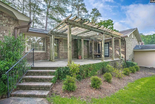 731 Trafalgar Dr, Columbia, SC 29210 - back of property with brick siding, a patio area, and a pergola