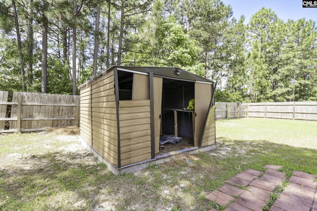 view of shed