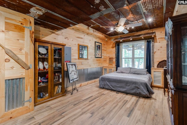570 Wateree Key Ct, Winnsboro, SC 29180 - bedroom with wooden walls, wood finished floors, and wood ceiling