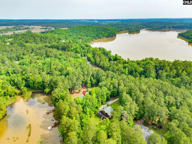 570 Wateree Key Ct, Winnsboro, SC 29180 - aerial view of a heavily wooded area and a large body of water