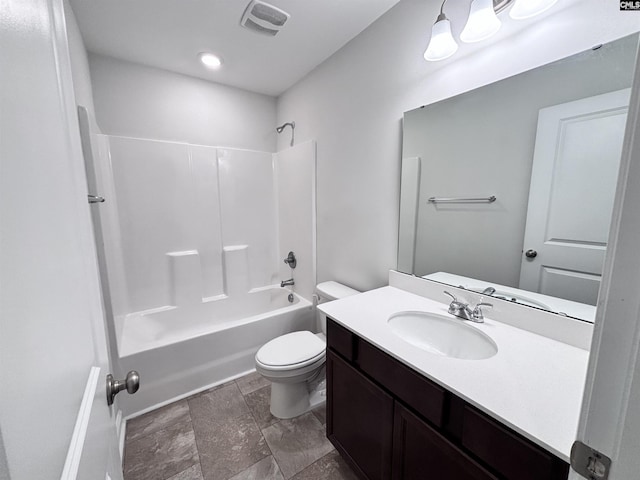 407 Eclipse Ln, Elgin, SC 29045 - bathroom with toilet, vanity, and bathtub / shower combination