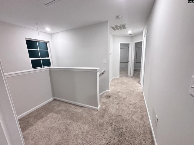 407 Eclipse Ln, Elgin, SC 29045 - hallway with carpet, baseboards, recessed lighting, and an upstairs landing