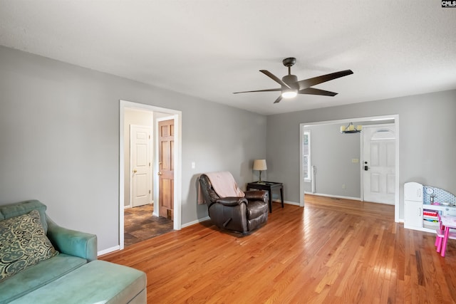 200 Kemsing Rd, Columbia, SC 29212 - sitting room featuring light wood-style floors, a ceiling fan, and baseboards
