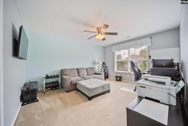 415 Mulberry Ridge Ct, Lexington, SC 29073 - carpeted home office with ceiling fan and baseboards