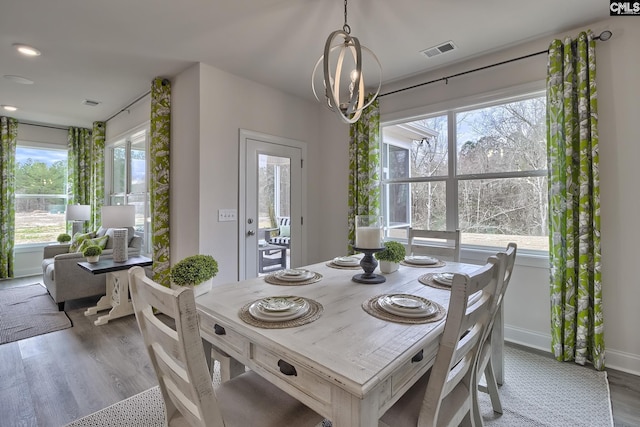 550 Edenwood Dr, Sumter, SC 29150 - dining area with wood finished floors and a chandelier