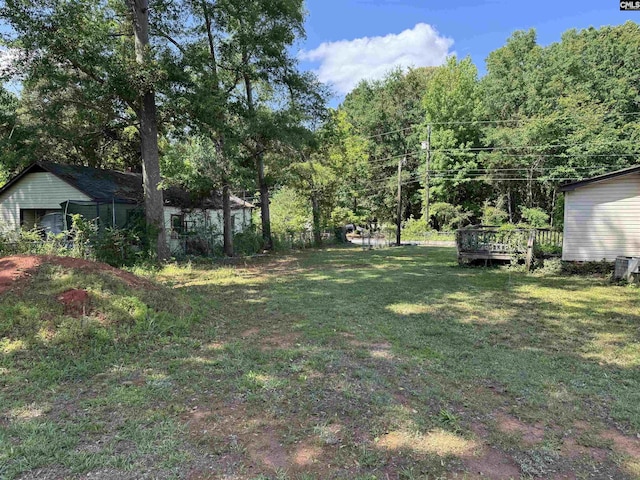 382 Fagan Rd, Winnsboro, SC 29180 - view of green lawn with a deck