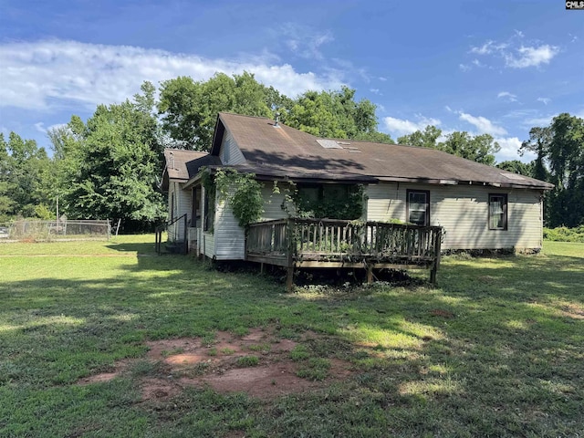 382 Fagan Rd, Winnsboro, SC 29180 - back of house with a deck and a yard