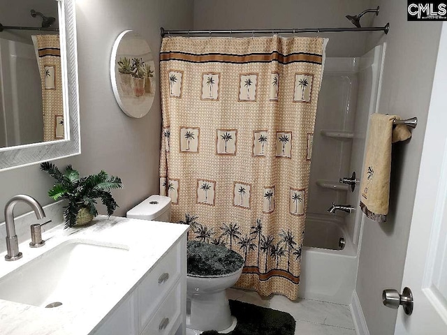 10 Saints Creek Pl, Irmo, SC 29063 - bathroom with toilet, vanity, shower / bath combo with shower curtain, and tile patterned flooring