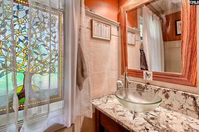 109 Broad Bluff Pt, Irmo, SC 29063 - bathroom with vanity and tile walls