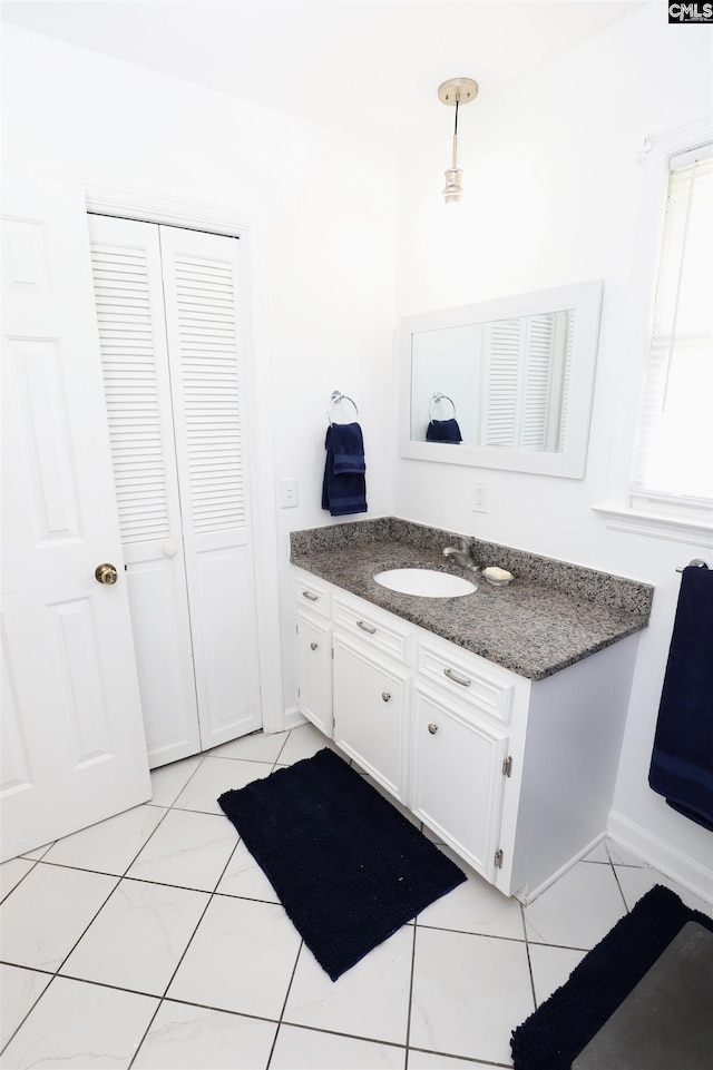 805 Mcrae Rd, Camden, SC 29020 - bathroom featuring baseboards, vanity, and tile patterned floors