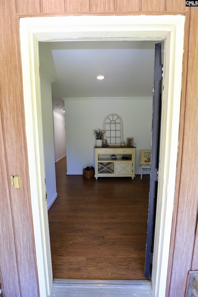 805 Mcrae Rd, Camden, SC 29020 - corridor featuring wood finished floors, baseboards, and crown molding