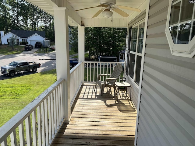 304 Cutter Ct, Chapin, SC 29036 - porch featuring a ceiling fan and a yard