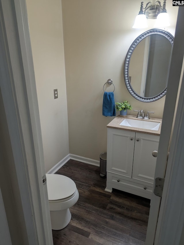 304 Cutter Ct, Chapin, SC 29036 - bathroom featuring wood finished floors, vanity, toilet, and baseboards