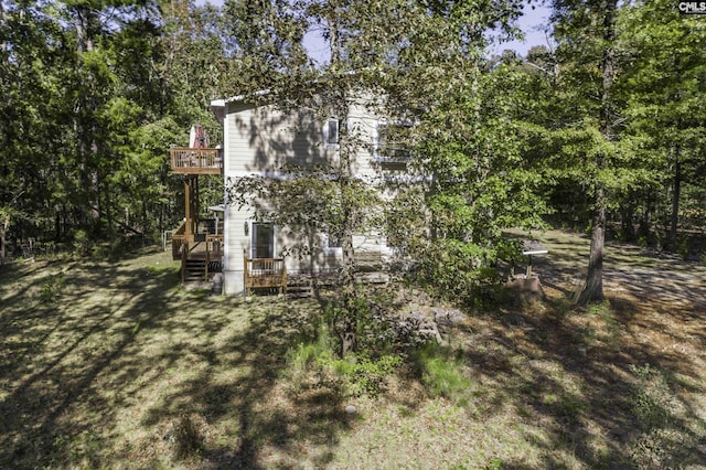 2033 Old Hilton Rd, Chapin, SC 29036 - back of house with a balcony and a wooden deck
