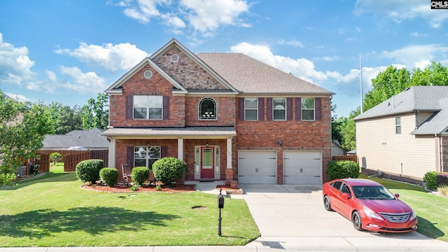 150 White Oleander Dr, Lexington, SC 29072 - view of front facade with brick siding, a garage, and concrete driveway
