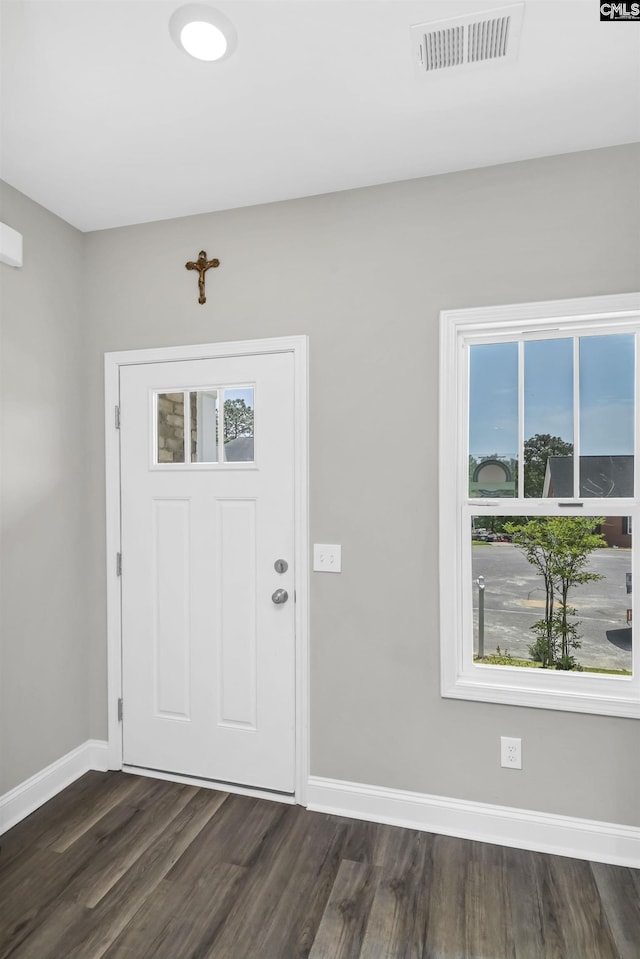 245 Long Iron Ct, West Columbia, SC 29172 - foyer with dark wood-style floors and baseboards