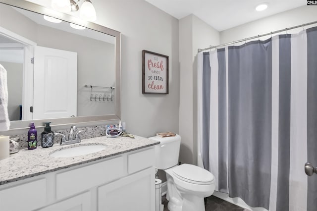 245 Long Iron Ct, West Columbia, SC 29172 - bathroom featuring toilet, vanity, and a shower with curtain