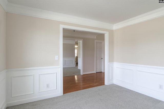 1 Duffie Ct, Columbia, SC 29229 - unfurnished room with carpet, ornamental molding, wainscoting, and a decorative wall