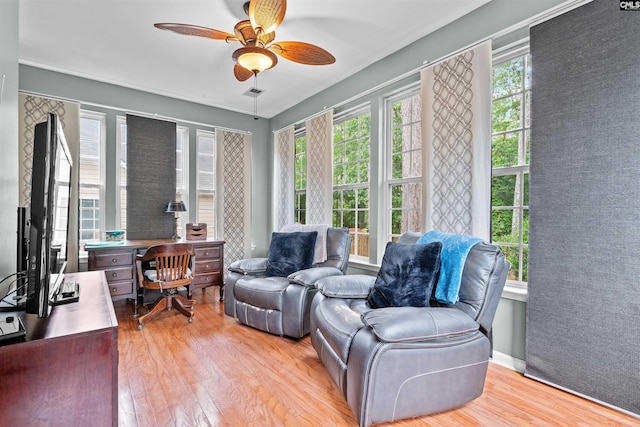 306 Austree Dr, Columbia, SC 29229 - office space with wood finished floors, ceiling fan, and plenty of natural light