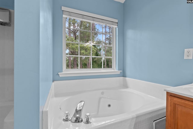 306 Austree Dr, Columbia, SC 29229 - full bathroom with a jetted tub, vanity, and a wall mounted AC