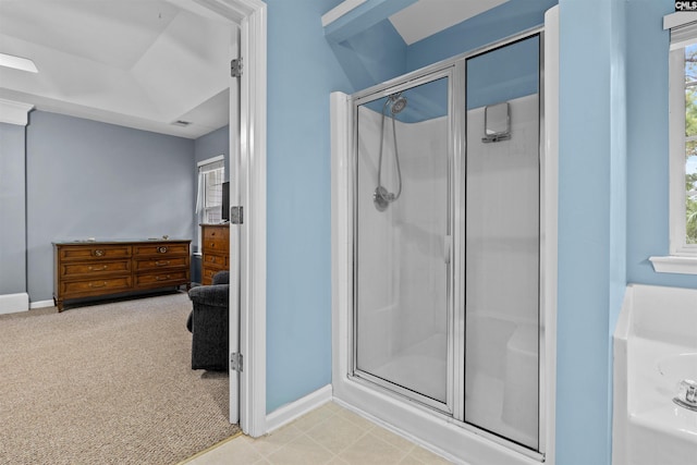 306 Austree Dr, Columbia, SC 29229 - full bath with a shower stall, baseboards, a bath, and healthy amount of natural light