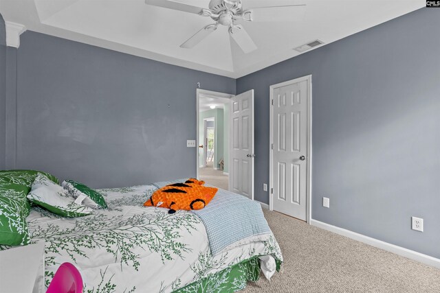306 Austree Dr, Columbia, SC 29229 - carpeted bedroom with baseboards and a ceiling fan