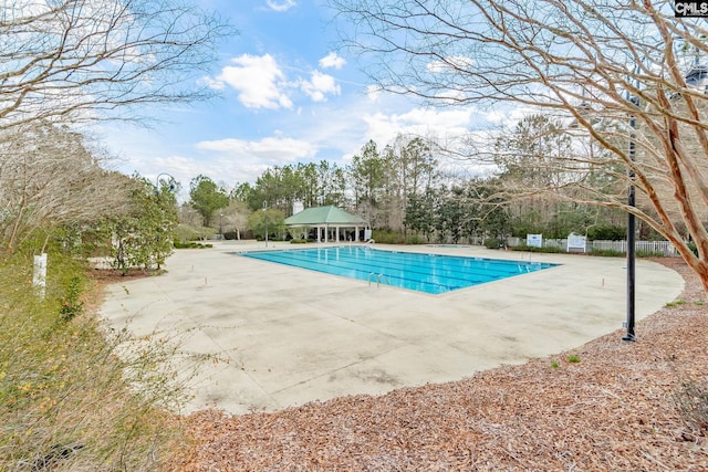 306 Austree Dr, Columbia, SC 29229 - community pool with a patio area, a gazebo, and view of wooded area
