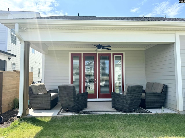 2215 High Bluff Loop, Lexington, SC 29072 - back of property with a ceiling fan and a patio