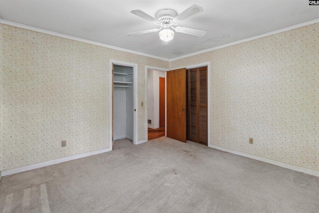 1514 Omarest Dr, Columbia, SC 29210 - unfurnished bedroom featuring ornamental molding, carpet, and a ceiling fan