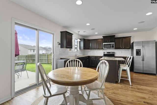 150 Ventnor Ave, Chapin, SC 29036 - dining space with light wood-type flooring and recessed lighting