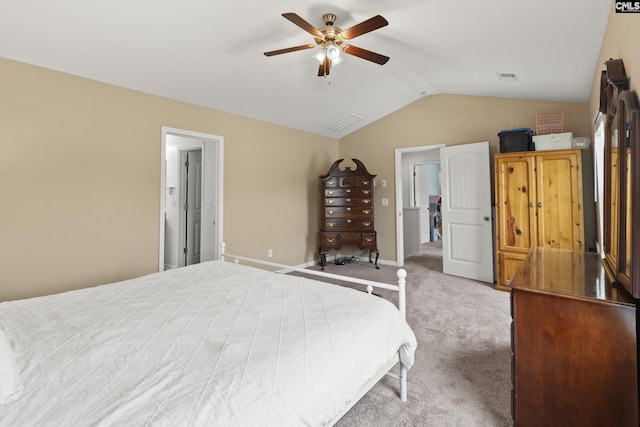 150 Ventnor Ave, Chapin, SC 29036 - carpeted bedroom featuring lofted ceiling, baseboards, and ceiling fan