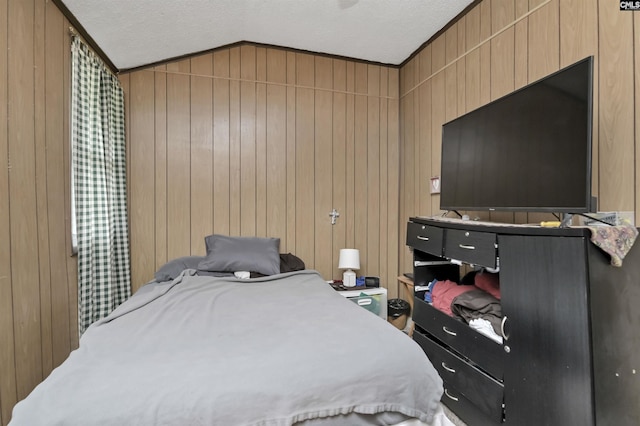 3334 Spring Dr, West Columbia, SC 29170 - bedroom with a textured ceiling and wood walls