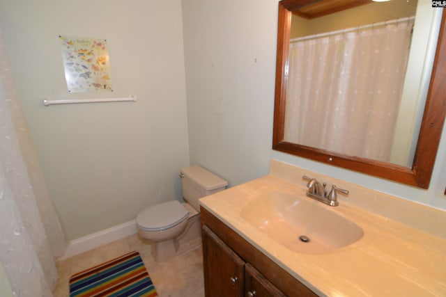 141 Frost Rd, Camden, SC 29020 - bathroom featuring vanity, toilet, and tile patterned flooring