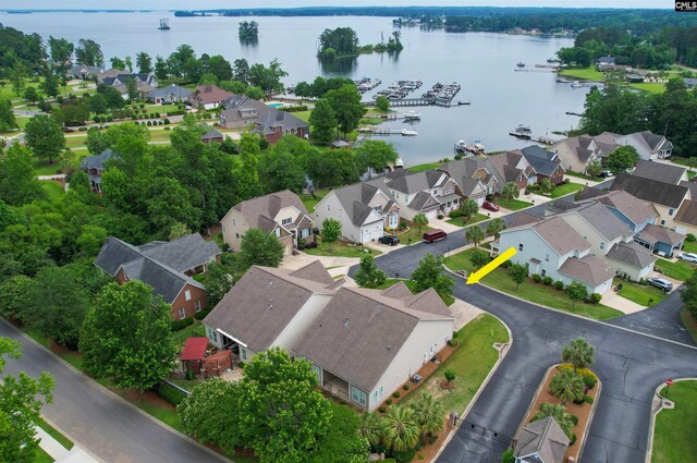 1 Downing Cir, Gilbert, SC 29054 - aerial overview of property's location with a nearby body of water and nearby suburban area