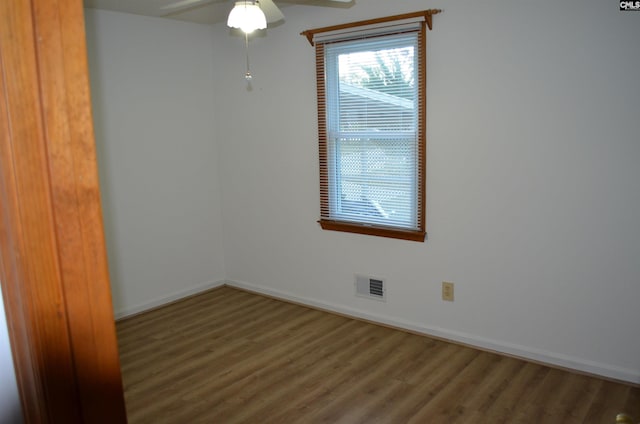 429 Kitti Wake Dr, West Columbia, SC 29170 - spare room featuring wood finished floors, baseboards, and ceiling fan