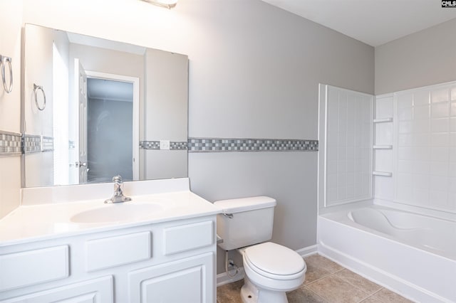 513 Scarlet Sage Ln, Columbia, SC 29223 - bathroom with toilet, vanity, tile patterned floors, and shower / washtub combination