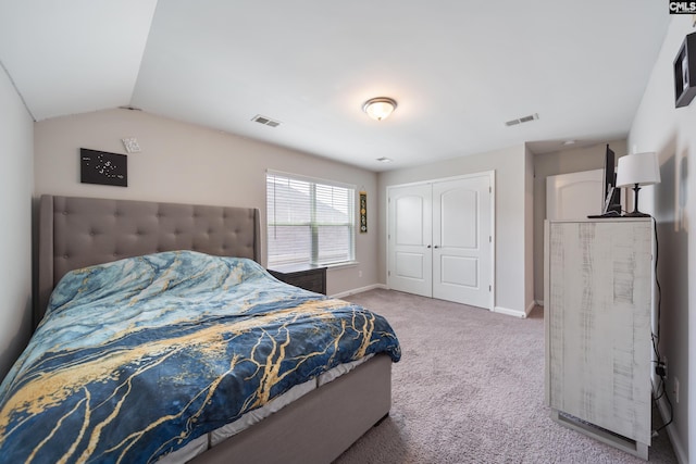 1148 Declaration Dr, Elgin, SC 29045 - bedroom featuring carpet flooring, a closet, baseboards, and vaulted ceiling