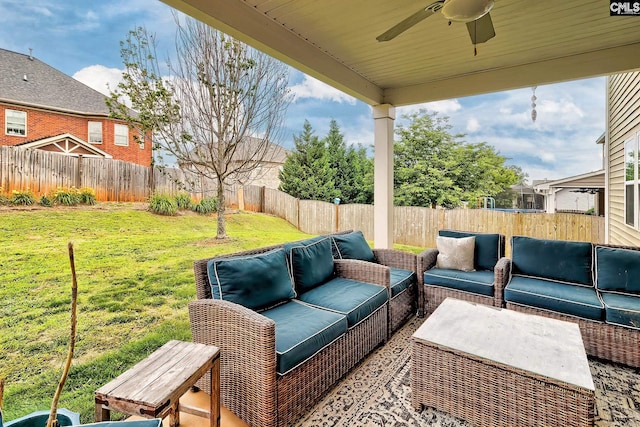 335 Hollow Cove Rd, Chapin, SC 29036 - view of patio / terrace with ceiling fan and an outdoor living space