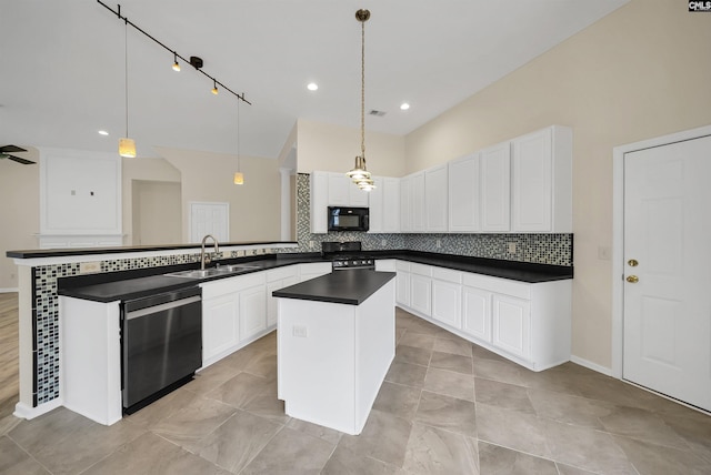 23 Ash Ct, Irmo, SC 29063 - kitchen featuring black microwave, a sink, dishwasher, gas stove, and dark countertops