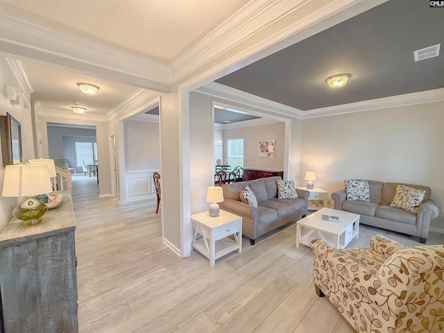 121 Ashford Way, Lexington, SC 29072 - living room with ornamental molding and light wood finished floors