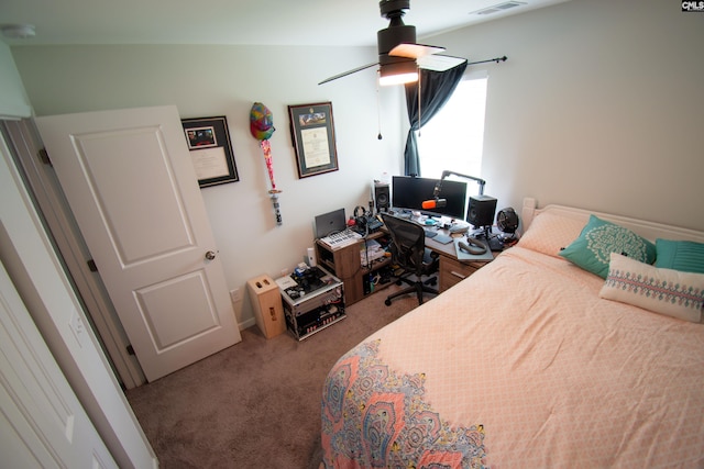 268 Drooping Leaf Rd, Lexington, SC 29072 - bedroom featuring carpet flooring, an office area, and ceiling fan