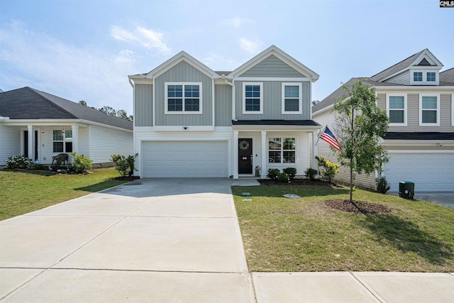646 Penfolds Way, Blythewood, SC 29016 - view of front of home with board and batten siding, a garage, driveway, and a front yard