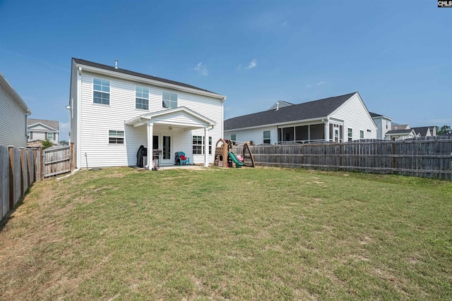 646 Penfolds Way, Blythewood, SC 29016 - back of house featuring a playground and a patio