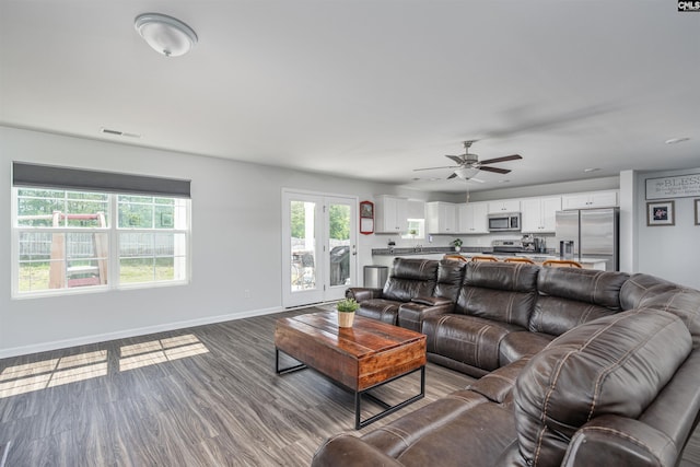 646 Penfolds Way, Blythewood, SC 29016 - living room with baseboards, a ceiling fan, and wood finished floors