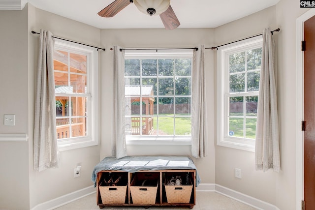 220 Pine Grove Rd, Lugoff, SC 29078 - sitting room with a ceiling fan and baseboards