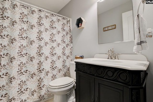 220 Pine Grove Rd, Lugoff, SC 29078 - bathroom with vanity, toilet, and a shower with curtain
